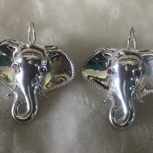 Sterling silver elephant earrings.