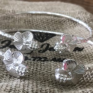 2 sterling silver Hibiscus 🌺 adult bracelet