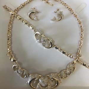 Gold plated dolphins set