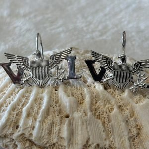Sterling silver VI Flag earrings.