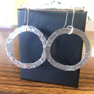 925 Sterling silver handmade hammered earrings.