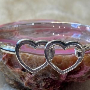 Sterling silver hearts bracelet.