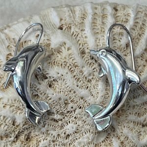 Sterling silver dolphin earrings