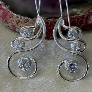 Sterling silver waves earrings
