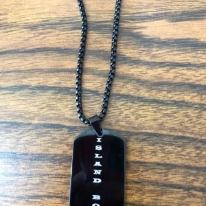 Stainless steel island boy necklace black