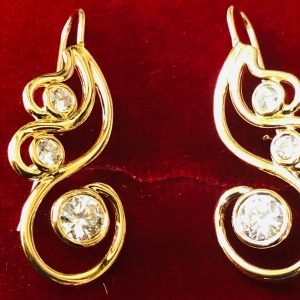 Solid 14k gold waves earrings
