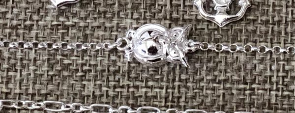 925 Sterling silver owls adjustable anklet - Image 4