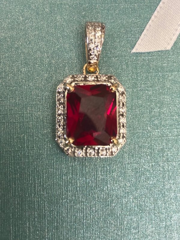 Solid 14 k gold Ruby pendant 5.1 gram. - Image 3