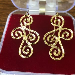 Solid 10k and 14k Gold Swirly-Curly Earrings