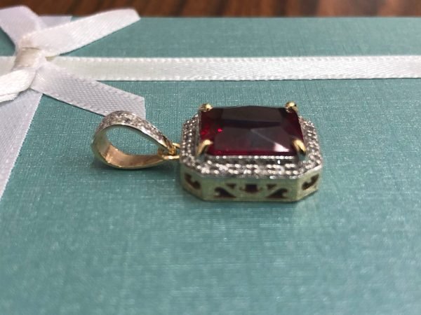 Solid 14 k gold Ruby pendant 5.1 gram. - Image 4