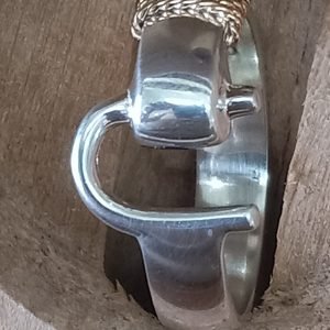 925 Sterling silver gold wrapped horseshoe ring.