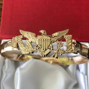 Solid 10 k, 14 k all gold VI flag bracelet.