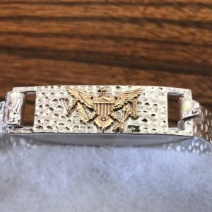 925 Sterling silver with gold VI flag bracelet