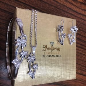Sterling silver (925) palms tree set.