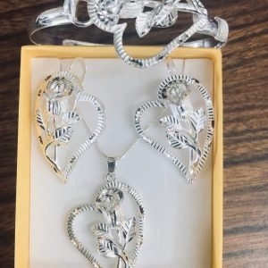 925 Sterling silver heart with rose collection.