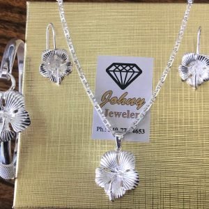 925 Sterling silver Small hibiscus set.