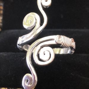 925 Sterling silver adjustable waves ring.